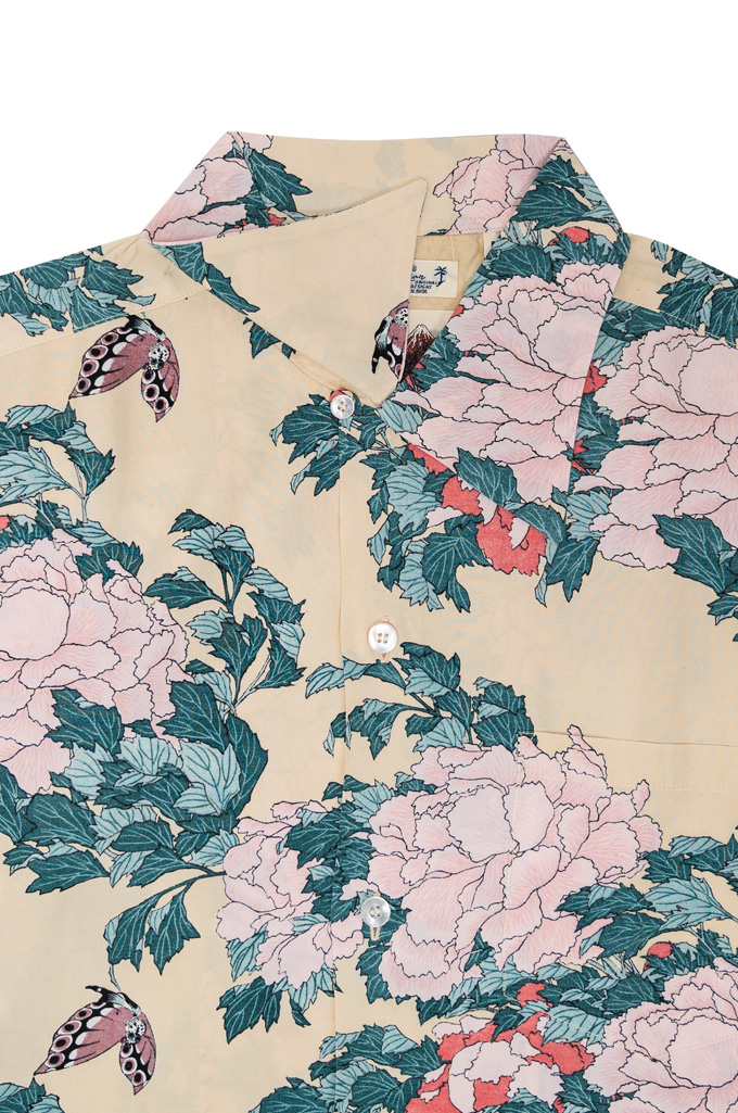 Sun Surf x Katsushika Hokusai Special Edition Shirt - PEONIES AND BUTTERFLY