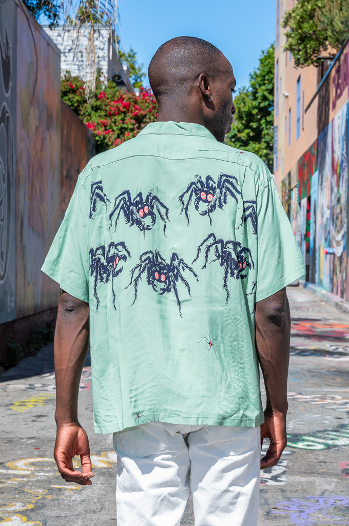 Star of Hollywood High Density Rayon Shirt - Tarantula Mint