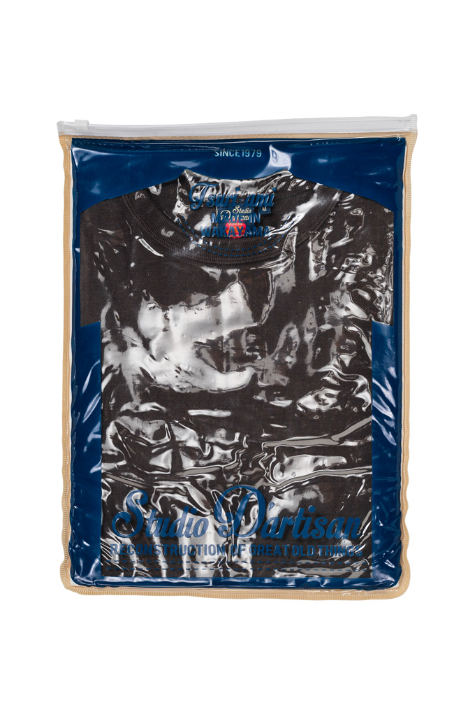 Studio D’Artisan Tsuri-Ami Loopwheeled Blank T-Shirts - Plastic-Packed Black