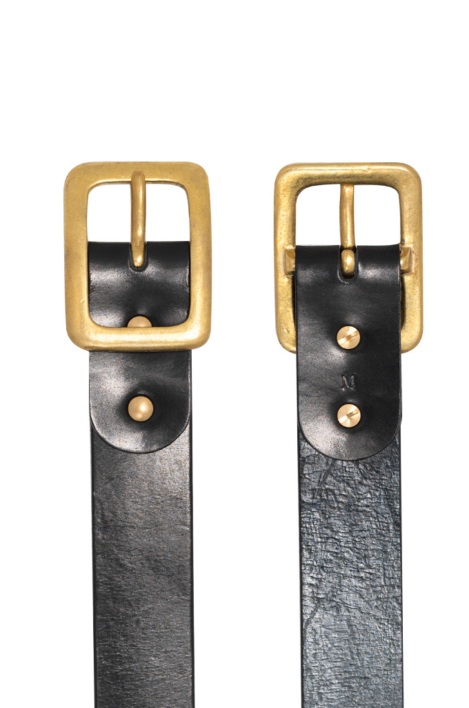 Iron Heart Heavy Duty Cowhide Belt - Brass/Black