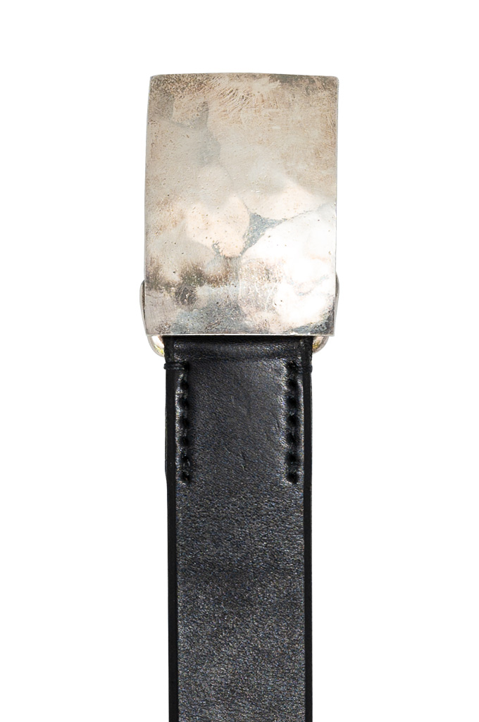 Flat Head Leather Belt - Black - Image 1