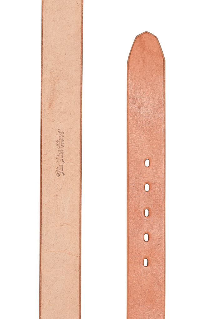Flat Head Leather Belt - Tan - Image 3