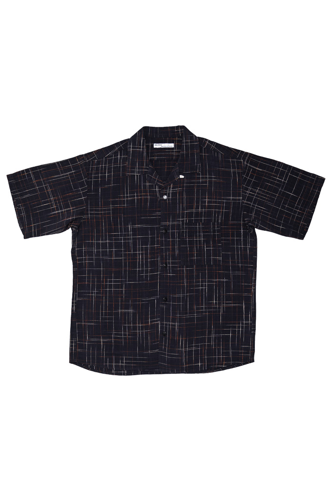 Seuvas Short Sleeve Summer Shirt - Kasuri Black