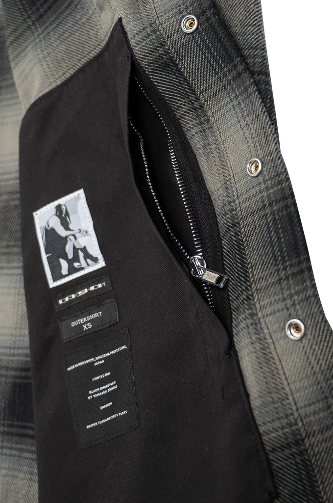 Rick Owens Made in Japan Outershirt - Black Ombre Flannel