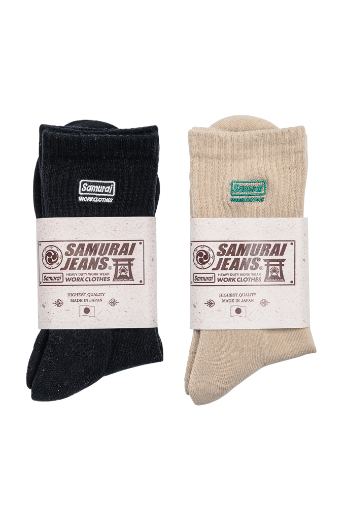 Samurai Embroidered Logo Socks - Solid Color