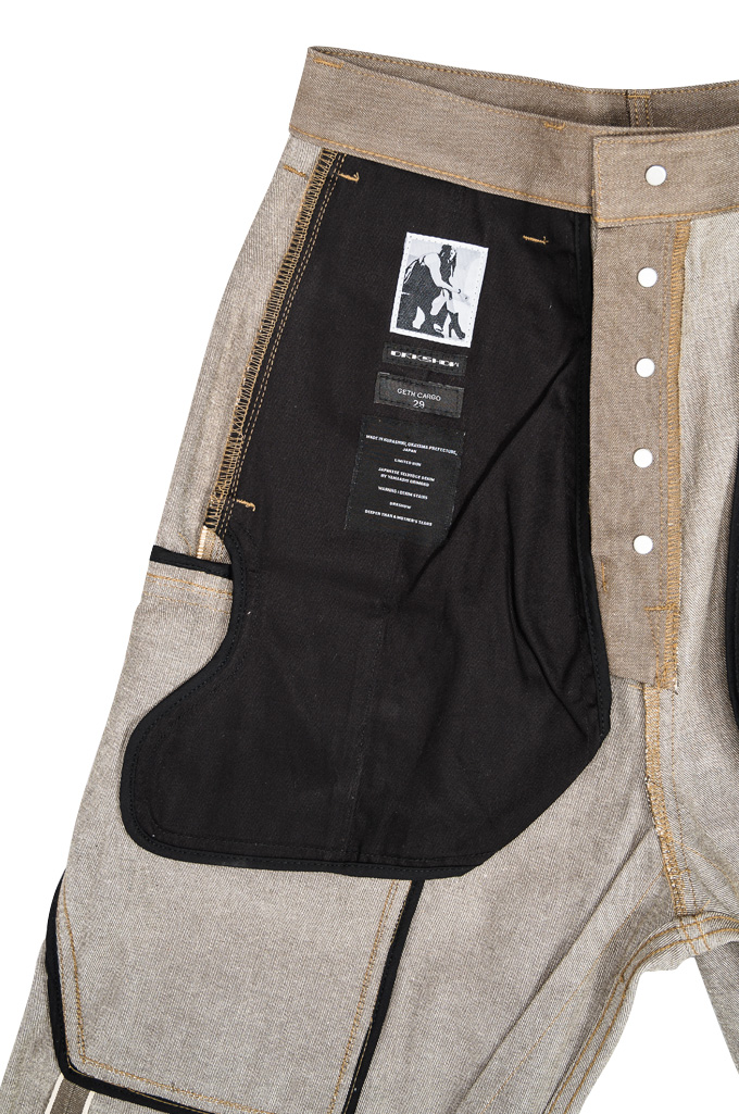 Rick Owens Made in Japan Cargo Geth Jeans - 12oz Sage Denim