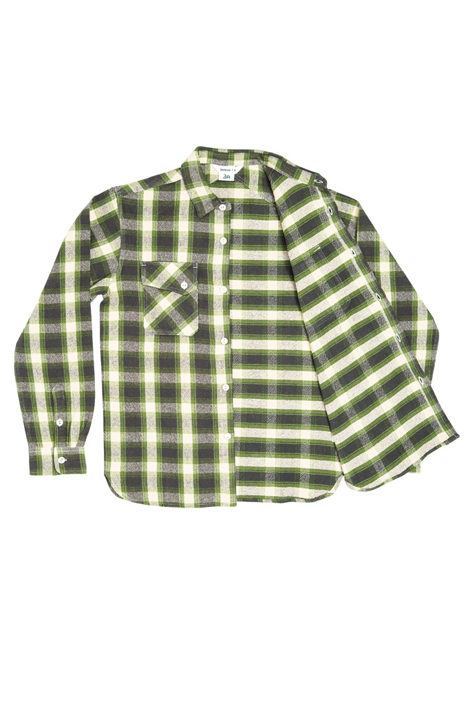 3sixteen Crosscut Flannel - Emerald Shaggy Check
