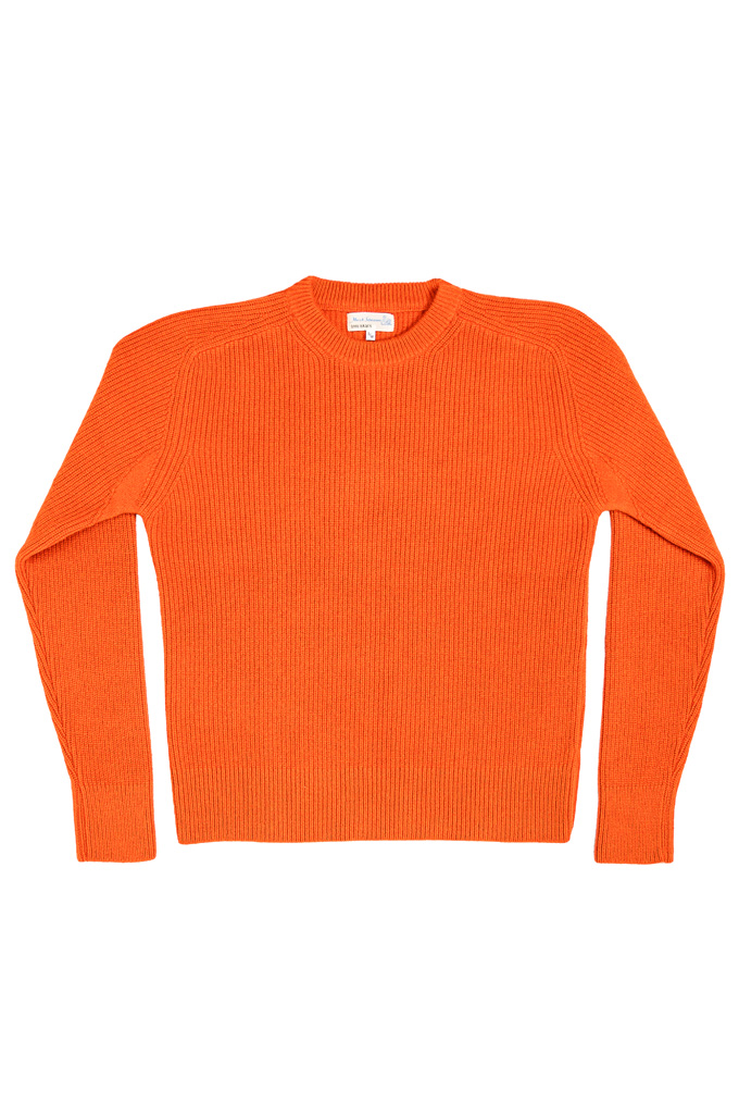 Merz b. Schwanen Merino/Cashmere Ribbed Crewneck Sweater - Rust - LOCC02X.29