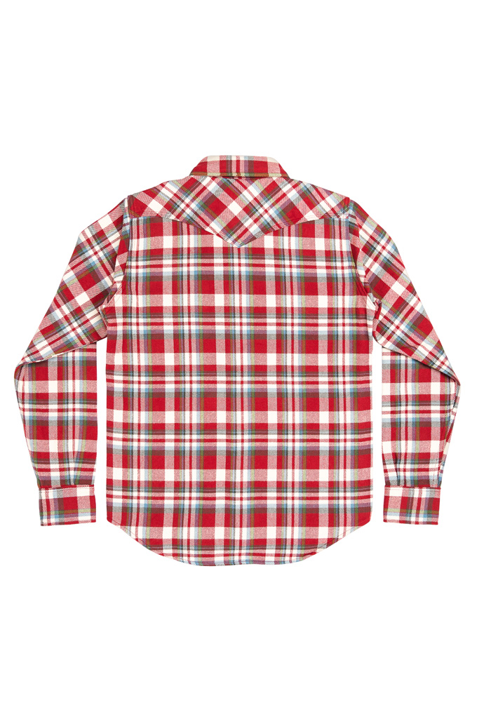 Iron Heart Ultra-Heavy Snap Buttoned Flannel - IHSH-377-RED - Crazy Check Red