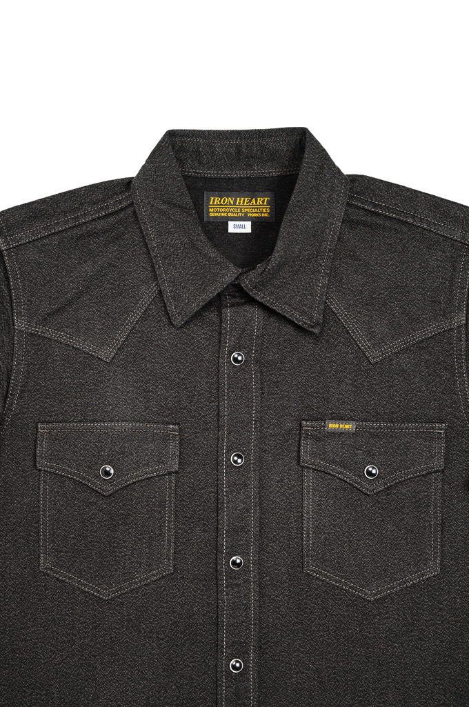 Iron Heart Western Shirt - IHSH-367-BLK - Black 10oz Mock Twist Twill