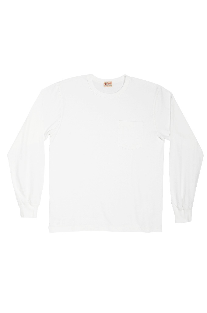 Whitesville Pocket T-Shirt - Long Sleeve White
