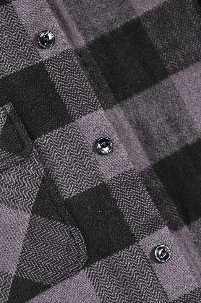 Flat Head “AGEISM” Heavy Winter Flannel Workshirt - Gray/Black
