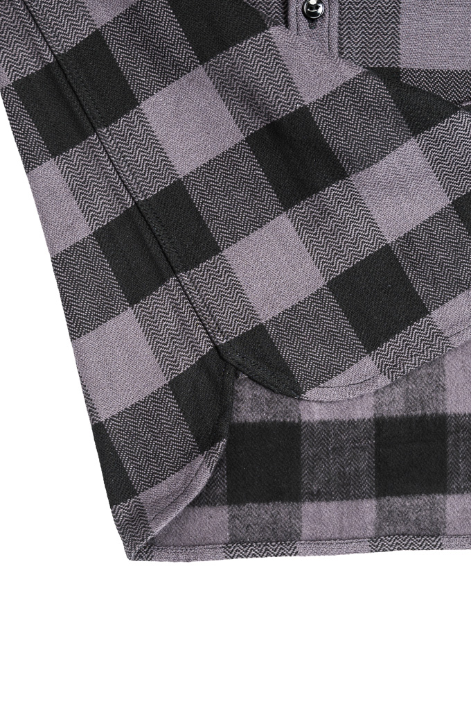 Flat Head “AGEISM” Heavy Winter Flannel Workshirt - Gray/Black