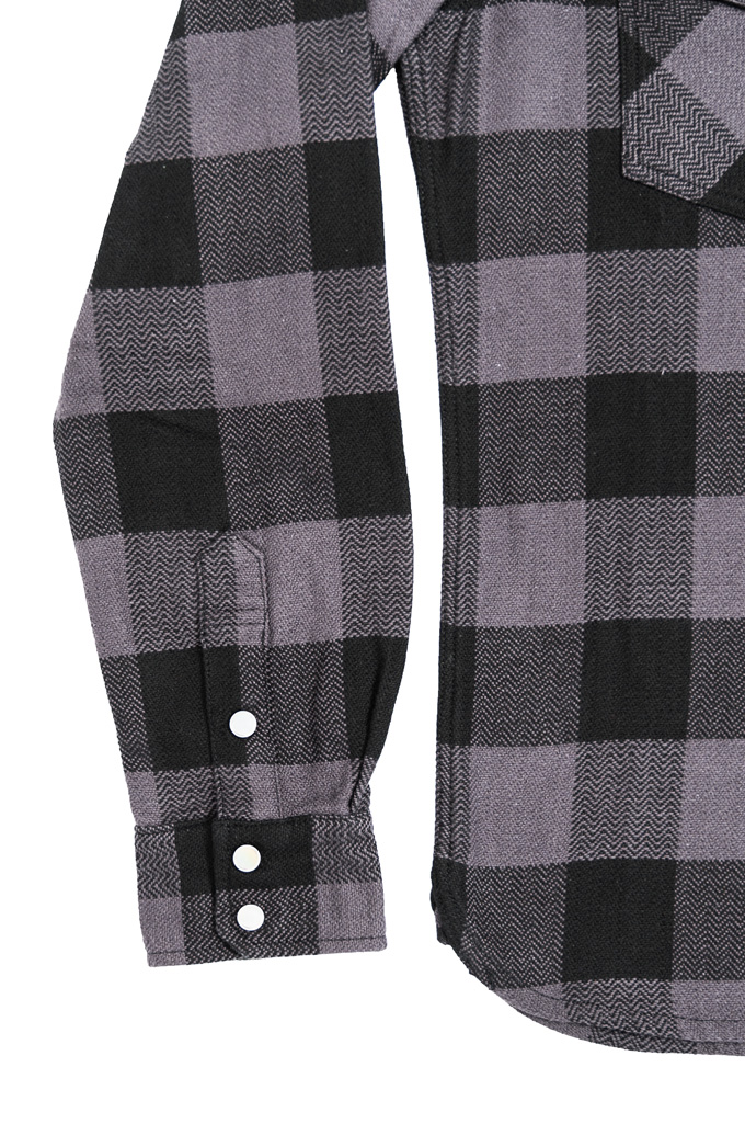 Flat Head “GENGAP” Heavy Winter Flannel Western - Gray/Black