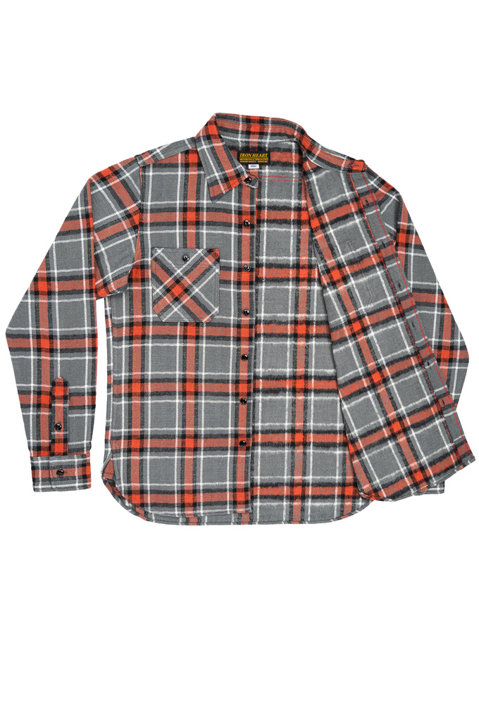 Iron Heart Slubby Heavy Flannel Shirt - IHSH-375-GRY - Grey Workshirt