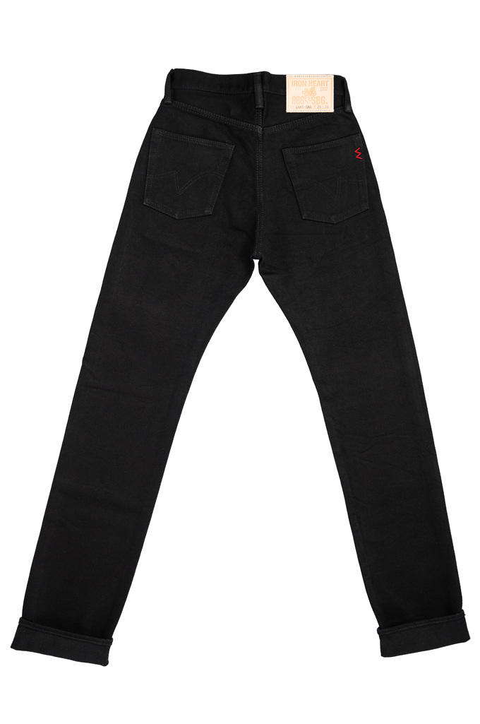 Iron Heart 888s-SBG Super Black Fade-To-Gray Denim - High Rise Straight Tapered Fit