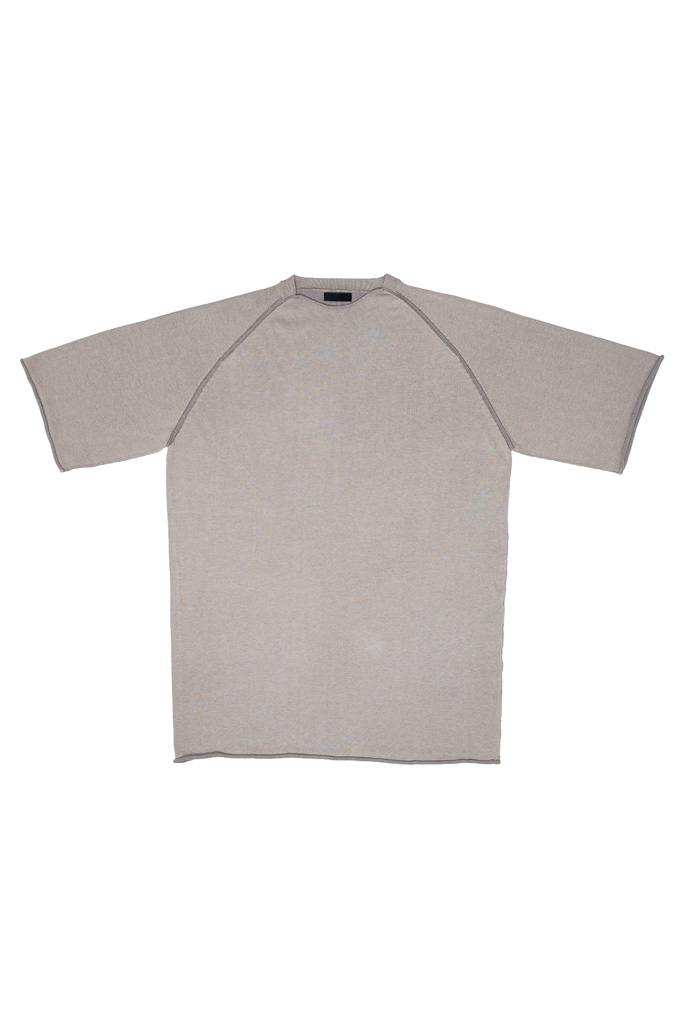 Devoa GALACTIC High-Twist Cotton Knit T-Shirt - Light Gray