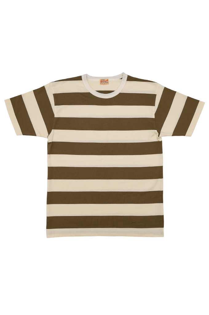 Whitesville Border Stripe T-Shirt - Olive/Natural
