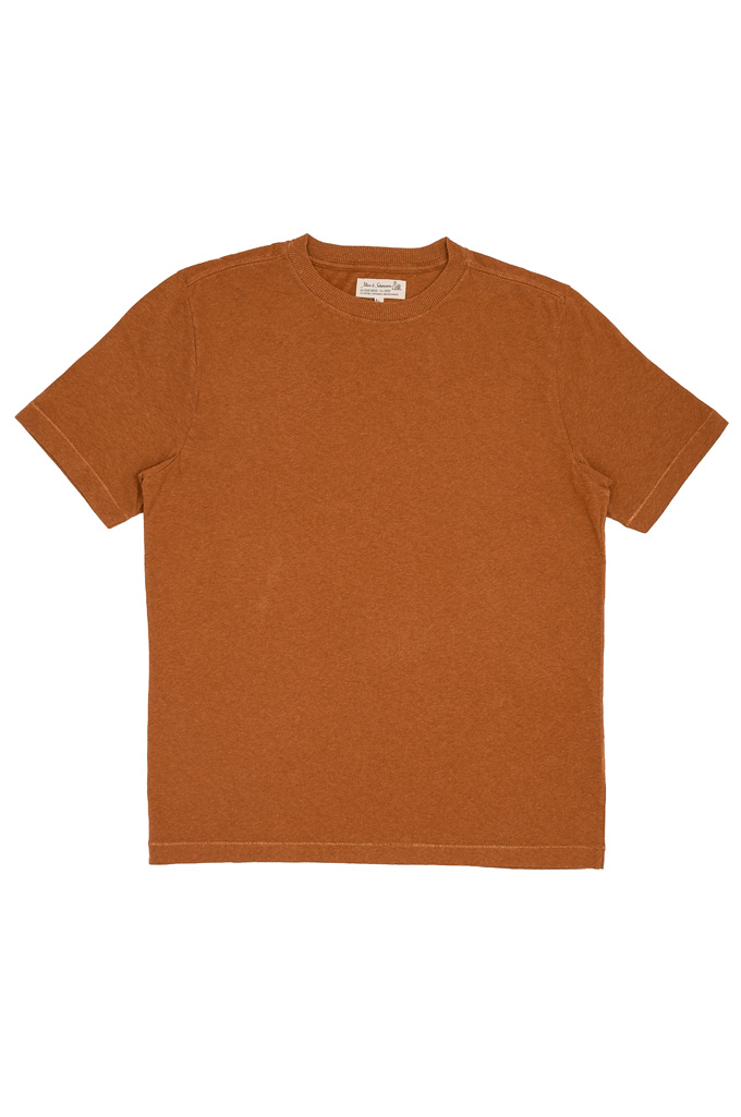 Merz b. Schwanen Cotton x Hemp Blend T-Shirt - Caramel - HPT01.812