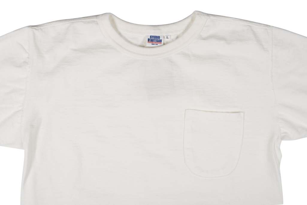 Studio D'Artisan Loopwheeled Pocket T-Shirt - White