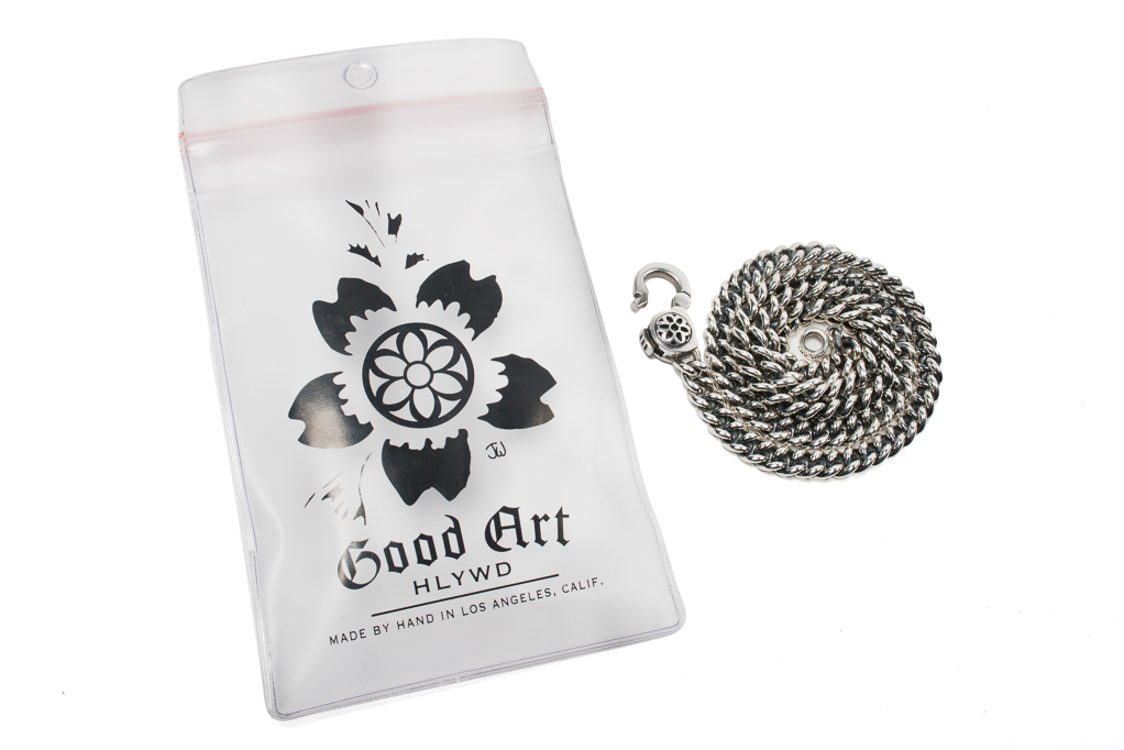 Good Art #4/A Curb Chain Necklace w/ Rosette Clip