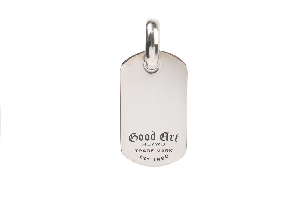 Good Art Sterling Silver Dog Tag - Medium/Raised Cross