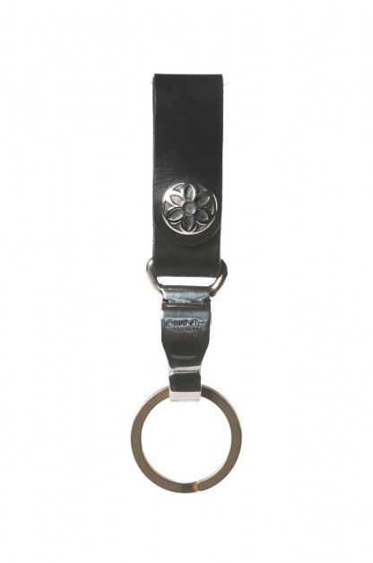 Good Art Leather Snap Key Ring w/ Sterling Clip 11 - Black