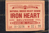 Iron Heart 301N 17oz Natural Indigo Jean - Slim Tapered - Image 5