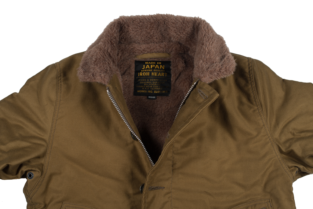 Iron Heart Alpaca-Lined N-1 Deck Jacket - Khaki