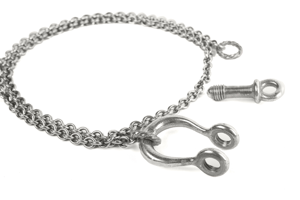 Neff Goldsmith Sterling Silver Necklace & Pendant - Textured Shackle - Image 2