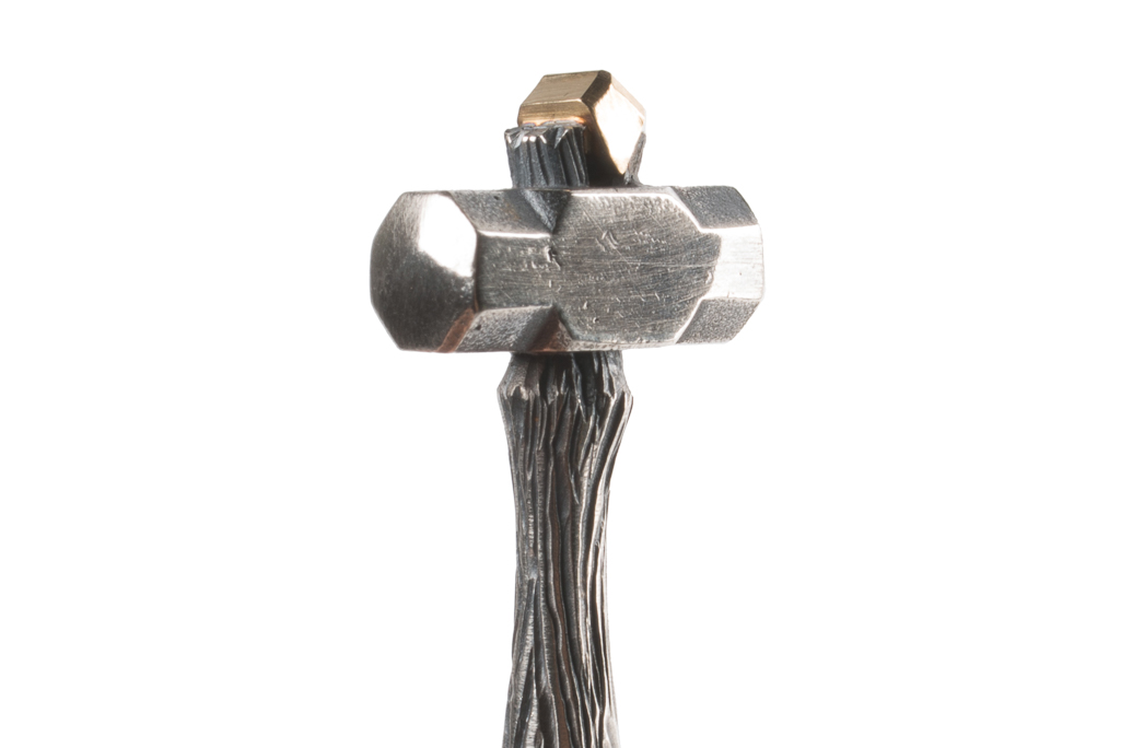 Neff Goldsmith Sterling Silver & 18k Gold Pendant - Carnal Hammer - Image 2