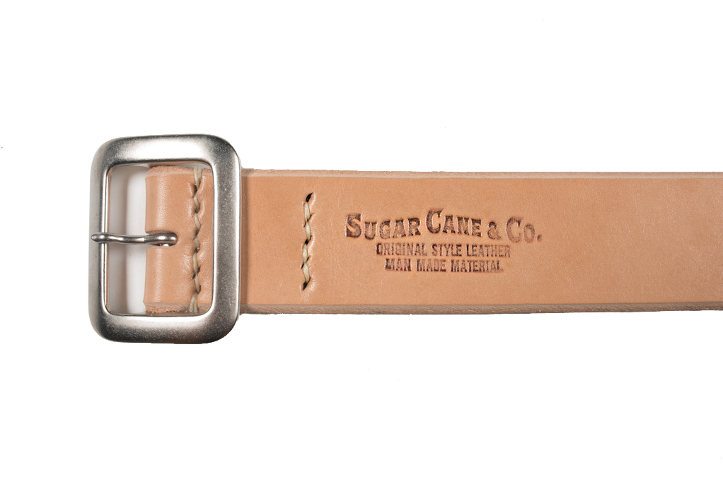 Sugar Cane Cowhide Leather Belt - Tan - Image 3