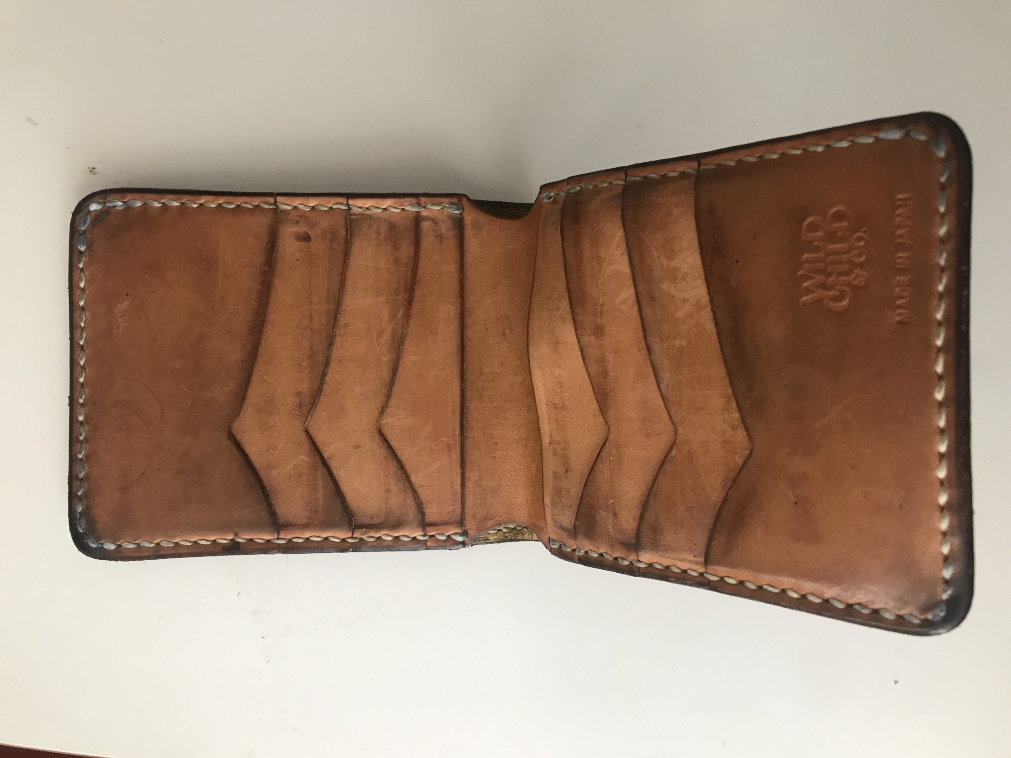 Flat Head Wild Child Leather & Cordovan Wallet - Tan - Image 9