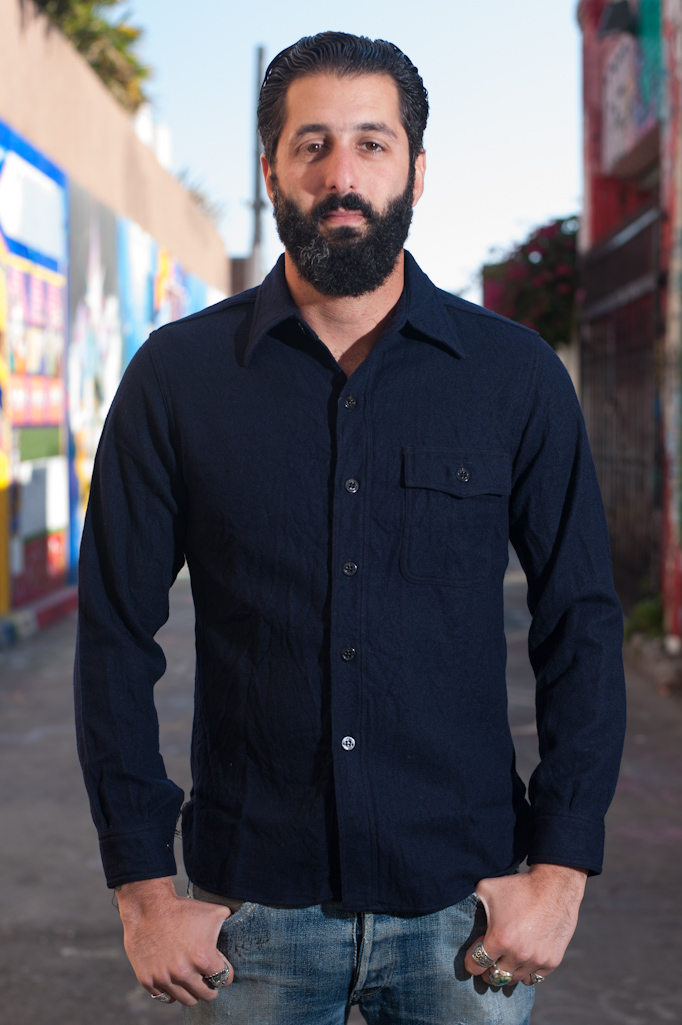 BR Navy Wool Flannel CPO Shirt