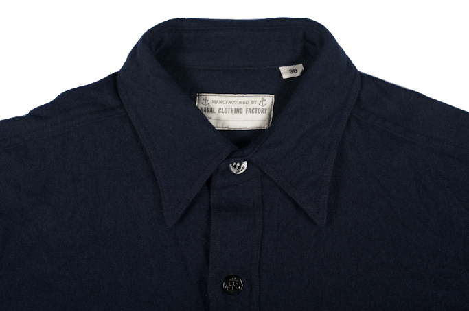 Buzz Rickson Navy Wool Flannel CPO Shirt - Image 3
