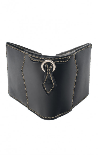 Flat Head Wild Child Leather &amp; Cordovan Wallet - Black