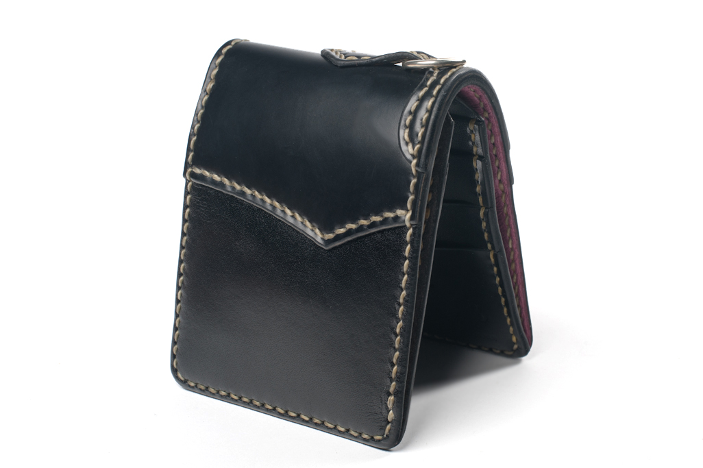 Flat Head Wild Child Leather & Cordovan Wallet - Black - Image 1