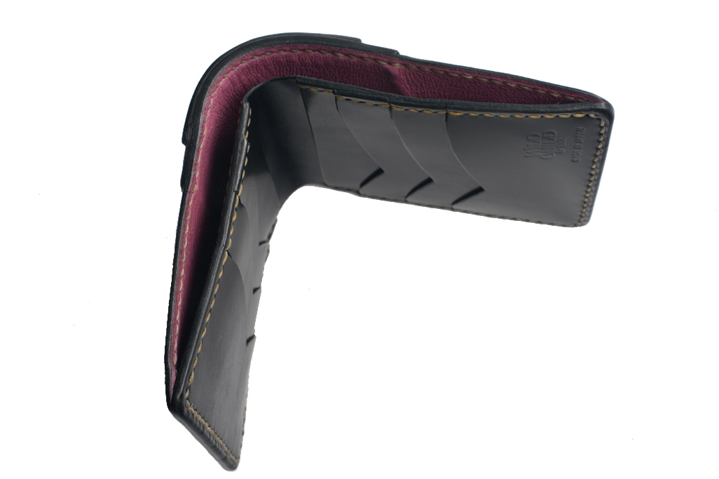 Flat Head Wild Child Leather & Cordovan Wallet - Black - Image 6